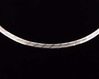 .925 Sterling Silver Etched Snake Link Necklace
