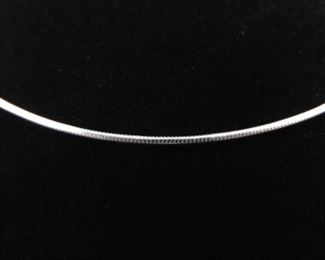 .925 Sterling Silver Round Snake Link Rope Necklace
