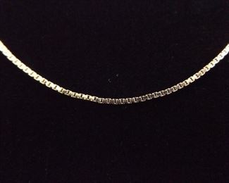 .925 Sterling Silver Vermeil Box Link Necklace
