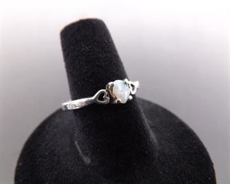 .925 Sterling Silver Opal Ring Size 7
