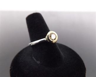 .925 Sterling Silver ALE Citrine Crystal Ring Size 7.5
