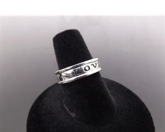 .925 Sterling Silver Love Band Ring Size 6.5
