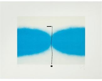 1037
Victor Pasmore
1908-1998, British
"Untitled 1O," 1991
Color screenprint on paper under glass; Marlborough Graphics, London, pub.
Edition 7/70; initialed, dated, and numbered in pencil in the lower margin: VP
Image: 19" H x 25.25" W; Sheet: 29.125" H x 41.375" W
Estimate: $1,200 - $1,800
