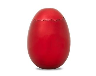 1050
Jeff Koons
b. 1955, American
"Cracked Egg (Red)," 2008
Chromed metal and paper
Edition of 1000, unsigned
3.875" H x 2.375" W x 2.375" D
Estimate: $1,000 - $1,500