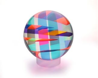 1051
Vasa Velizar Mihich
b. 1933, American
Sphere, 1986
Laminated acrylic
Signed, dated, and numbered: Vasa [copyright symbol] / 1986 / #2742
11" Dia.
Estimate: $3,000 - $4,000