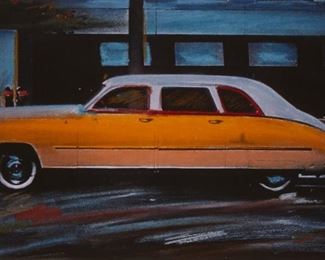 1058
Geoff Guerrero
20th Century, American
"Dad's Car"
Cibachrome on paper under glass
Edition 3/89; initialed lower right: G.G.
Sight: 30" H x 19.5" W
Estimate: $700 - $900