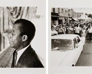 1061
Charles Brittin (B. 1928, American)
Two works

Martin Luther King, Jr. and Louis Armstrong
Signed verso: Charles Brittin, with the artist's stamp verso
Image: 9" H x 13.5" W; Sheet: 11" H x 14" W

Civil rights march
Signed verso: Charles Brittin, with the artist's stamp verso
Image: 8.75" H x 13" W; Sheet: 11" H x 14" W
Estimate: $600 - $800