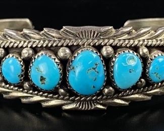Sterling Silver & Turquoise Cuff Bracelet