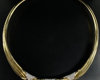 18K Yellow Gold Chocker w/ Diamond (3ct tw) 73.2g