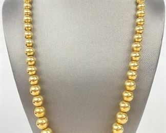 14K Yellow Gold Graduated Bead 17" Necklace 21.4g
