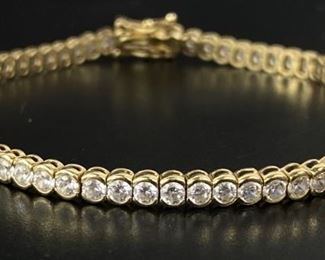 14k Gold Tennis Bracelet Set w/ CZ 8.2g
