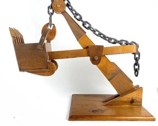 Wood Folk Art Steam Shovel
