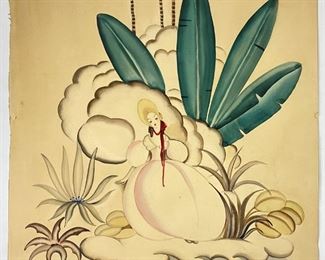 Alice Szegedy Art Deco Watercolor On Paper
