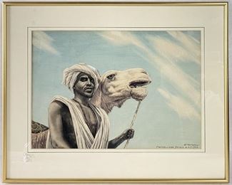 Romagnoli Cammelliere Somalo A.O.I.1942 Watercolor
