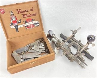 Stanley 45 Combination Plane w/ Box Of Blades
