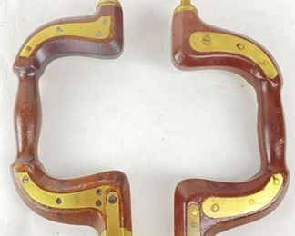(2)19th Century Wood/Brass Hand Brace Drills
