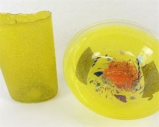 Bertil Vallien For Kosta Boda Vase & Bowl
