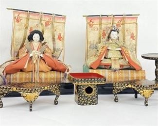(2) Vintage Japanese Hina Festival Dolls
