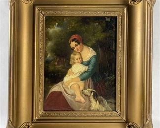 Antique Ornately Framed Oil Painting On Canvas
