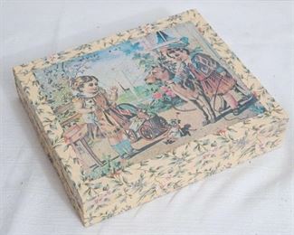 Antique Wooden Puzzle Blocks with Six Scenes