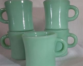 Jadeite Heavy C Handle Coffee Mugs