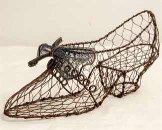 Vintage Shoe Wire Art Sculpture
