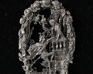 Pewter Romeo and Juliette Necklace Pendant