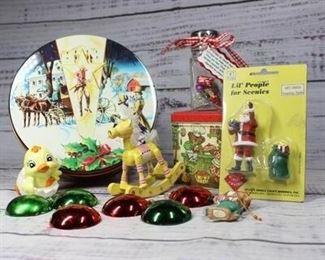 Retro Christmas Lot Tins, Ornament Magnets, Handmade Holiday Crafts More