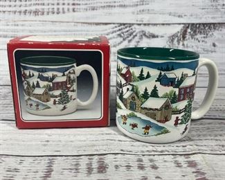 Winter Holiday Christmas Town Mug New Snow Fall 1993 Potpourri Press