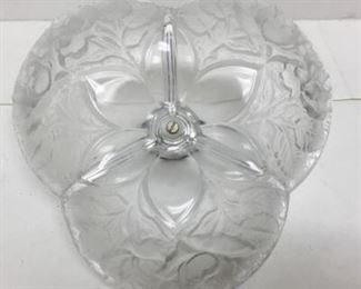 Divided Glass Candy Nut Dish with Handle