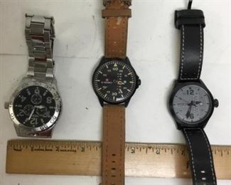 Lot of 3 Mens Wrist Watches Time Pieces Not Running