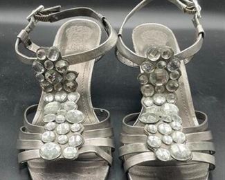 Vince Camuto Silver Strappy Wedges
