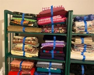 Lots of fabric and scrap fabric and a few unfinished projects that need love. 