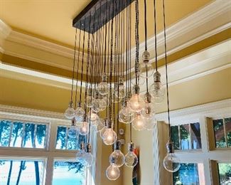 Wood Loft Pendant Chandelier (Professional Removal and Pick Up Arrangements will be Provided)