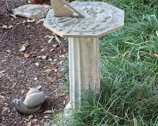 Heavy metal Sundial on concrete base