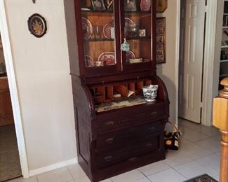 Antique East Lake Victorian   Secretary   adds & Bookcase Display..