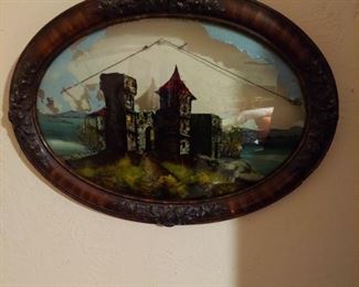 Reverse antique bubble glass print