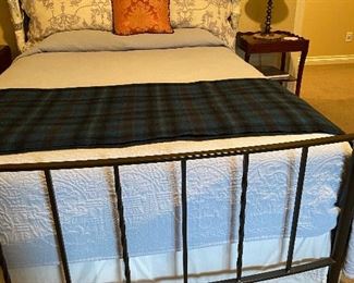Queen metal bed mattress and boxspring