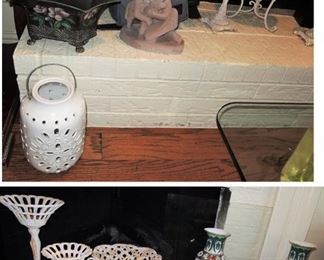 Iron baskets, Oriental Urns, painted pots and planters