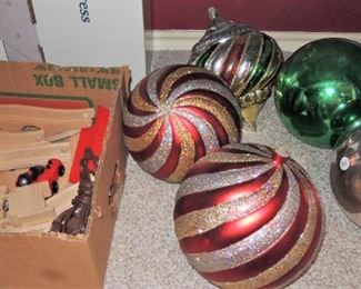 Wood train toy, outdoor ornaments