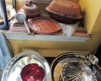 Kitchen pottery and silver plate