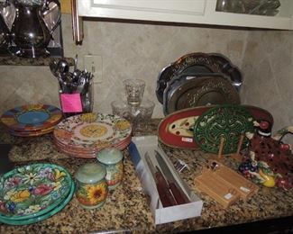 Colorful plates and platters
