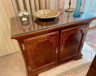Buffet/Cabinet with Glass Top $175 lift glass and folds out.                                Available for Pre Sale.                                                                  Call Donna at 850-516-2425. 