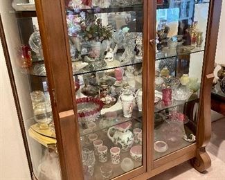 Antique Empire Style Curio Cabinet.  Waved Glass plus Bow Sides. $800.                                                     
Available for Pre Sale.                                                                   Call Donna at 850-516-2425. 
Please remember that we are only pre selling big ticket items such as furniture and Lamps