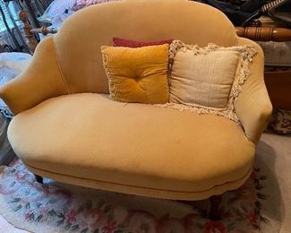Adorable/Comfortable! Gold/Yellow Settee. $175 Available for Pre Sale.                                                                  Call Donna at 850-516-2425. 