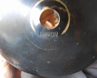Japanese bronze lamp - top of shade marked Nippon
