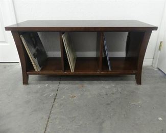 Crosley Furniture Retro Record Storage Console Table - LPs Not Included