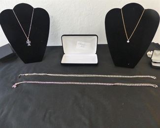 2 Necklaces and 2 Rhinestone Belly Chain/Belts