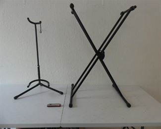 Tour Grade Tubular Guitar Stand, KMD Adjustable Keyboard Stand and Swing Band Harmonica