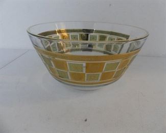 Georges Briard Gold Leaf Large Serving/Salad Bowl - Retro Design